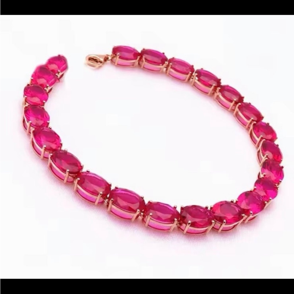 Adjustable Rosegold Plated Oval Cut Swarovski Ele… - image 1